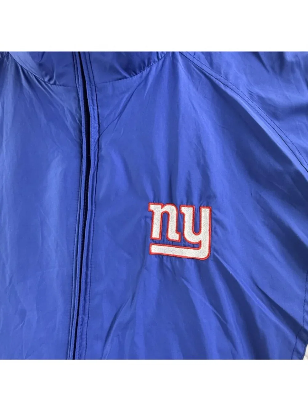 New York Giants Jacket Mens Large Blue NFL Football Reebok On Field Windbreaker